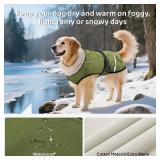 Dog Coat, Warm Dog Winter Coat Reflective Jacket Waterproof Fleece Vest, Pet Jacket Cozy for Cold Weather, Dogs Snowsuit Windproof, Adjustable Buckle for Large Dogs