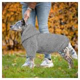 Fuzzy Dog Sweaters for Large Dogs Dog Hoodie Soft Double-Sided Plush Pet Sweater Fleece Clothes Coats Pet Hoodie Sherpa Hooded Sweatshirt(Grey-XL)