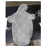 Fuzzy Dog Sweaters for Large Dogs Dog Hoodie Soft Double-Sided Plush Pet Sweater Fleece Clothes Coats Pet Hoodie Sherpa Hooded Sweatshirt(Grey-XL)