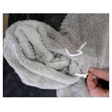 Fuzzy Dog Sweaters for Large Dogs Dog Hoodie Soft Double-Sided Plush Pet Sweater Fleece Clothes Coats Pet Hoodie Sherpa Hooded Sweatshirt(Grey-XL)