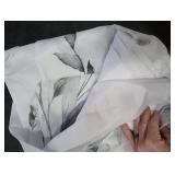 Gibelle Grey Eucalyptus Shower Curtain, Watercolor Plant Leaves with Floral Bathroom Shower Curtain Set, Gray White, 72x72