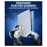 NUBWO Wireless Gaming Headset with Mic for Ps5 Ps4 PC, Zero Interference, 100-Hour Battery All-Day Play, 23ms Sync for Fortnite & Call of Duty/FPS Gamers, Triple Mode All Devices Compatible - White