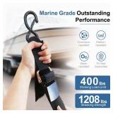 1208LB Heavy Duty Boat Tie Down Straps to Trailer, Anti-Corrosion 2 x 48 Adjustable Boat Trailer Straps for Trailering Safety with Jet Ski, Boat, Kayak, Pontoon, etc.