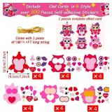 24 PCS Valentine's Day Craft Kits DIY Owl Craft for Valentine's Heart Craft Make Your Own Owl Bulk Set for Home Game Activities