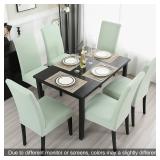 JQinHome Smoke Green Chair Covers for Dining Room Set of 2, High Stretch Removable Washable Parsons Chair Slipcover for Home Party Hotel Wedding Ceremony (2PCS,Smoke Green)