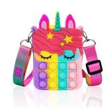 Civan Small Pop Purse,Unicorn Pop Purse for Girl Boy and Women Pop Bag with Unicorn Pop Toy,Shoulder Bag Fidget Toys Pop Fidget Backpack Toy for ADHD Anxiety School Backpack Silicone Bag Pop for Girls