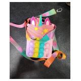 Civan Small Pop Purse,Unicorn Pop Purse for Girl Boy and Women Pop Bag with Unicorn Pop Toy,Shoulder Bag Fidget Toys Pop Fidget Backpack Toy for ADHD Anxiety School Backpack Silicone Bag Pop for Girls