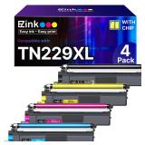 E-Z Ink Compatible TN229XL Toner Cartridges Replacement for Brother TN229XL TN-229XL TN229 XL to use with MFC-L3720CDW MFC-L3780CDW HL-L3220CDW HL-L3280CDW HL-L3300CDW Printer (TN229XLBK/C/M/Y-4 Pack)