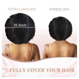 3Pcs Silk Bonnet for Sleeping Women, Satin Hair Bonnets for Curly Hair, Jumbo Bonnet with Tie Band Braids