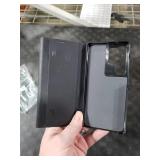 Phone Case for Samsung Galaxy S25 Ultra 5G Case, Mirror for Galaxy S25 Ultra 5G Cases with Kickstand, Leather PC Flip Clear View Window Protective Cover for Samsung S25 Ultra Phone Case (Black)