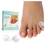 Welnove Gel Toe Separator, 12 Pack Pinky Toe Spacers, Aloe Vera Extract Infused Silicone Little Toe Spacers, Bunion Corrector, Bunion Cushions Pads for Preventing Rubbing & Relieve Pressure