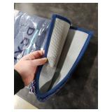 DEXI Bathroom Rug 24x16, Non Slip Washable Bath Mat for Shower Floor, Absorbent Soft Bathmat with Rubber Backing, Quick Dry Microfiber Carpet, Navy