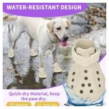 Dog Shoes, Dog Sandals for Hot Pavement, Water-Resistant Breathable Boots, Non-Slip Paw Protectors, Adjustable Straps Dog Rain Booties for Summer Beach and Rainy Day(Beige)