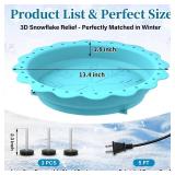 Jvgoo Heated Bird Bath for Outside Winter, Powerful 100W Thermostat Control Heated Bird Baths for Outdoors with 3 Metal Extension Screws, Heated Birdbath Water Heater for Garden Yard Patio Lawn(Blue)