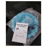 Jvgoo Heated Bird Bath for Outside Winter, Powerful 100W Thermostat Control Heated Bird Baths for Outdoors with 3 Metal Extension Screws, Heated Birdbath Water Heater for Garden Yard Patio Lawn(Blue)