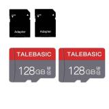 2 Pack 128GB Memory Card Class 10 Flash Card Fast Speed TF Card with Adapter for Tablet/Mobile Phone/Camera/Car Audio/Game Console(2 Pcs 128GB)