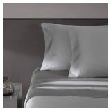 Vera Wang - King Size Sheet Set, Soft & Smooth Sateen Cotton Blend Bedding, Deep Pocket, 800 Thread Count, Bed Sheets with Fitted Sheet & Matching Pillowcases (Steel Grey)