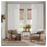 Beige White Memory Trained Pinch Pleated Curtains 84 Inches Long for Bedroom Light Filtering Semi Sheer Dining Room Boho Curtains 2 Panels Set Hooks Rings Privacy Ivory Linen Window Drapes 50x84 Inch 