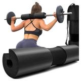 Squat Pad - Foam Barbell Pad for Squats Cushion, Lunges & Bar Padding for Hip Thrusts - Standard Weight Bar Pad - Provides Cushion to Neck and Shoulders While Training (Black)