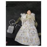 PEEKI Christmas Tree Topper, 15 Angel Treetop with Lights and Remote Control Timer, Christmas Tree Decoration for Holiday Ornament and Home Decor, Gold