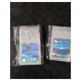 202pcs Press on Nail Packaging Bag, 100pcs Empty Holographic Nail Storage Bag and 100pcs Instruction&Display Black Cardboard with 2 Roll Transparent Tape for Nail Display Profession Salon(White, 100)