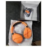 WolfLawS Wireless Gaming Headset with Noise Canceling Microphone for PS5, PC, PS4, 2.4G/Bluetooth Gaming Headphones with USB and Type-c Connector, Wired Mode for Controller - Orange