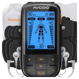 AVCOO 3-in-1 TENS Unit Muscle Stimulator with 30 Modes, 40 Intensities TENS Machine for Gradual Back Pain Relief Therapy, Rechargeable EMS Unit Massager with 12 TENS Electrode Pads, a Storage Bag
