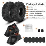 GREHUA 4.10-4 4.10/3.50-4 410/350-4 Tire and Inner Tube Replacement for Go Kart ATV Lawn Mower Snow Blower Hand Truck Dollies Wheelbarrow Rototiller Compressor Generators Parts 2 Pack