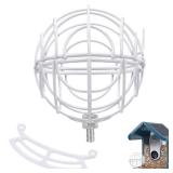 Shimeyao Suet Ball Holder Compatible with Bird Buddy in Metal with Mounting Screws Bundle, Perch Compatible with Bird Buddy Replacement Parts Weatherproof Durable Squirrel Proof Accessory(White)