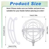 Shimeyao Suet Ball Holder Compatible with Bird Buddy in Metal with Mounting Screws Bundle, Perch Compatible with Bird Buddy Replacement Parts Weatherproof Durable Squirrel Proof Accessory(White)