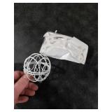 Shimeyao Suet Ball Holder Compatible with Bird Buddy in Metal with Mounting Screws Bundle, Perch Compatible with Bird Buddy Replacement Parts Weatherproof Durable Squirrel Proof Accessory(White)