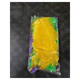 18 Pcs Mardi Gras Feathers for Crafts 10-12 Inches Natural Green Gold Purple Feathers Bulk for DIY Craft Carnival Costume Mardi Gras Party Decorations(Pure Gold, Purple, Green)
