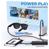 Guermok 5-in-1 USB-C to AR Glasses Adapter, 100W PD Fast Charging, 8K@60Hz Video, USB/USB-C Ports Works with AR Glasses Devices, Handheld Consoles, Switch, USBC Phones and Laptops, Black