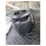 Amazon Basics Oscillating Ceramic Space Heater, Portable Fast Heating Indoor Solution, With Overheat and Tip-Over Protection, Thermostat, 1500W, 7.52D x 6.34W x 9.45H, Black