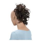 CAISHA Jumbo Hairpiece Scrunchy Updo Voluminous Curly Messy Bun Brunette With Highlights G19L