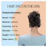 CAISHA Jumbo Hairpiece Scrunchy Updo Voluminous Curly Messy Bun Brunette With Highlights G19L