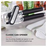KitchenAid Classic Multifunction Can Opener and Bottle Opener Easy to Use, Razor Sharp Stainless Steel Cutting Wheel, Soft Ergonomic Handles, Black