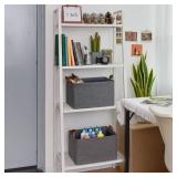 GRANNY SAYS Closet Storage Baskets, Collapsible Fabric Storage Bins with Metal Frame, Clothes Organizer Bins, Large Baskets for Shelves, Dark Gray, 4-Pack