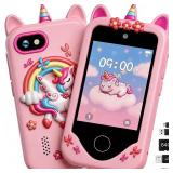 Kids Smart Phone for Girls, Touchscreen, 64GB Card Birthday Gifts for Girls Age 3, 4, 5, 6, 7, 8, 10 Year Old, Toddler Educational Learning Toys Phone with Dual Camera, Game, Music Player