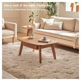 Beige Rugs for Bedroom 4x5.9 ft - Ultra Soft Faux Fur Area Rug - Plush Non-Slip Shaggy Carpet for Living Room, Cozy Fluffy Rug for Kids Boys Girls Dorm Nursery Room, High Pile Floor Carpet