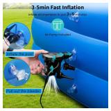 Inflatable Swimming Pool, 71 x 51 x 28 Full-Sized Blow Up Pool, Kids Family Pool for Summer Water Party, BPA-Free Above Ground Blow Up Kiddie Pool Ball/Sand Pit, Outdoor, Garden, Backyard