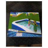 Inflatable Swimming Pool, 71 x 51 x 28 Full-Sized Blow Up Pool, Kids Family Pool for Summer Water Party, BPA-Free Above Ground Blow Up Kiddie Pool Ball/Sand Pit, Outdoor, Garden, Backyard