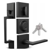 Mega Handles Modern Black Door Entrance Set