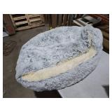 ShinHye Round Plush Fluffy Hooded Cat Bed Cave, Cozy for Indoor Cats or Small Dogs, Waterproof Bottom, Washable 35 in