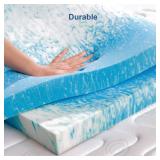 Bynex 2 Inch Gel Memory Foam Mattress Topper, Twin Size Cooling Bed Topper for Back Pain & Pressure Relief