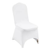 VEVOR 50 Pcs White Chair Covers Polyester Spandex Chair Cover Stretch Slipcovers for Wedding Party Dining Banquet Chair Decoration Covers