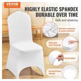 VEVOR 50 Pcs White Chair Covers Polyester Spandex Chair Cover Stretch Slipcovers for Wedding Party Dining Banquet Chair Decoration Covers