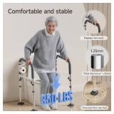 Loyoda Toilet Safety Rails,Height-Adjustable Toilet Frame Width-Adjustable Toilet Handles Foldable Toilet Rail Provides Support for Seniors Pregnant Disabled Gray