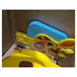 Move2Play, Giraffe Basketball Hoop & Soccer Goal Activity Center | 30+ Sounds & Songs + 5 Lights | 1 2 3 Year Old Birthday Gift for Boys and Girls | Toy for Baby & Toddlers (Yellow)