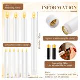 FillTouch Gold Candlestick Holders with Flameless LED Candles Bulk for Wedding Valentines Table Centerpieces Home Decor
